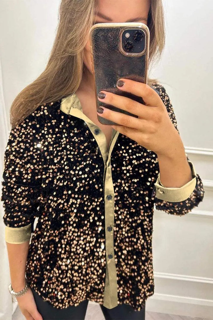 Valeria | Premium Sequin Glam Shirt