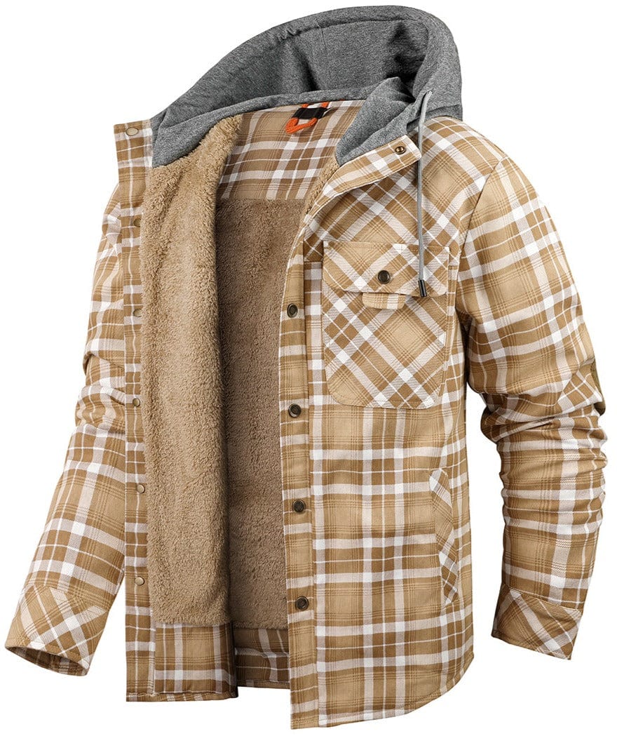 Caleb | Rugged Hooded Plaid Jacket