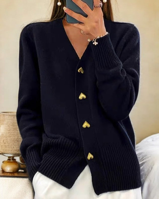 Adele | Elegant Cardigan with Heart-Shaped Buttons