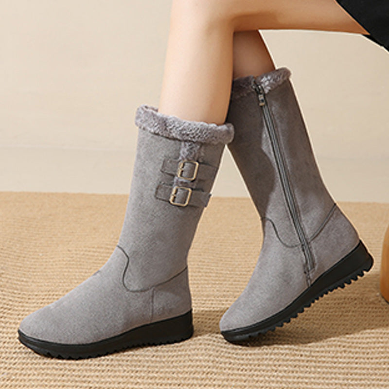 Ella | Elegant Buckle Mid-Calf Boots