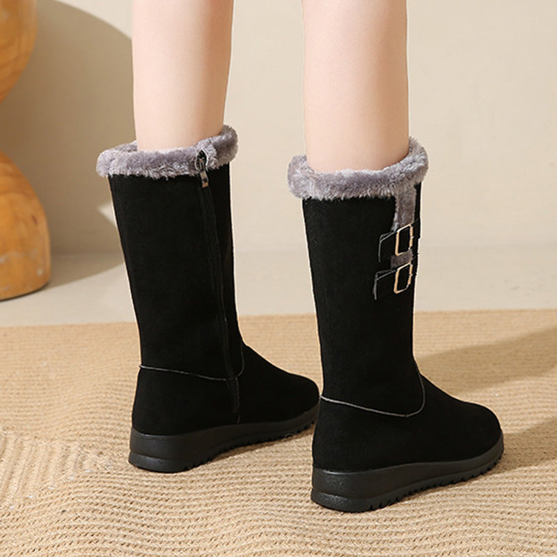 Ella | Elegant Buckle Mid-Calf Boots