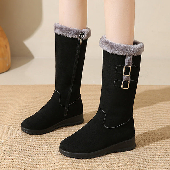 Ella | Elegant Buckle Mid-Calf Boots