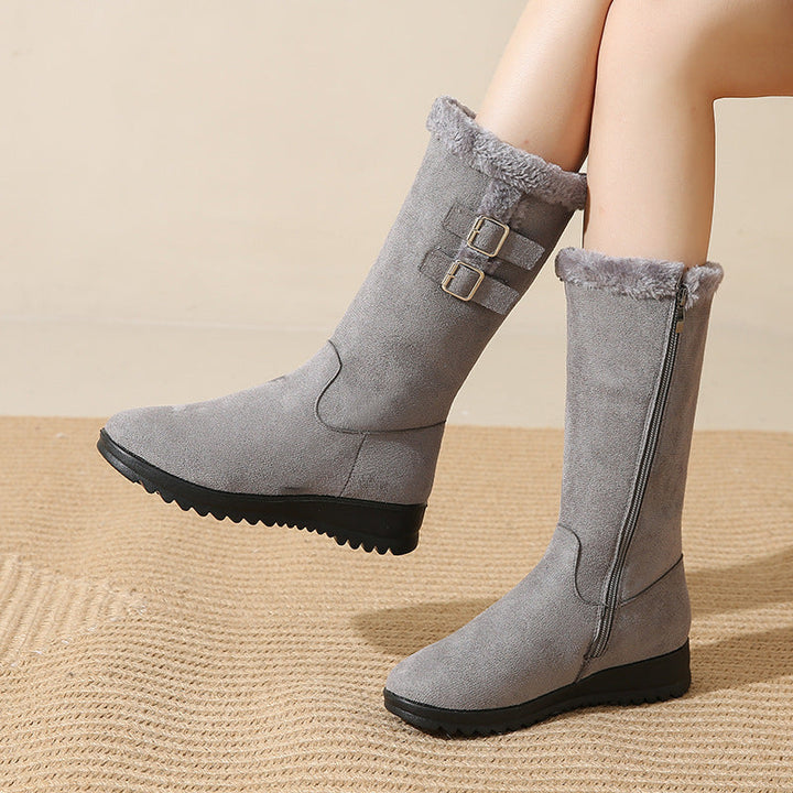 Ella | Elegant Buckle Mid-Calf Boots