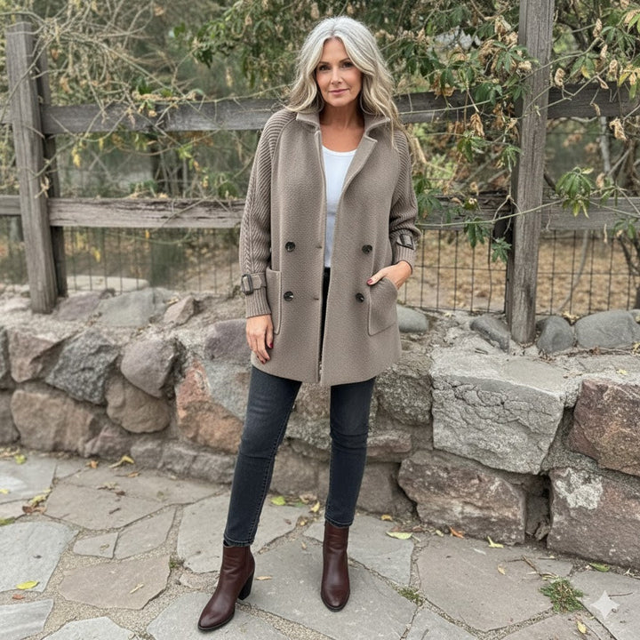Quinn | Elegant Mid-Length Double-Breasted Coat