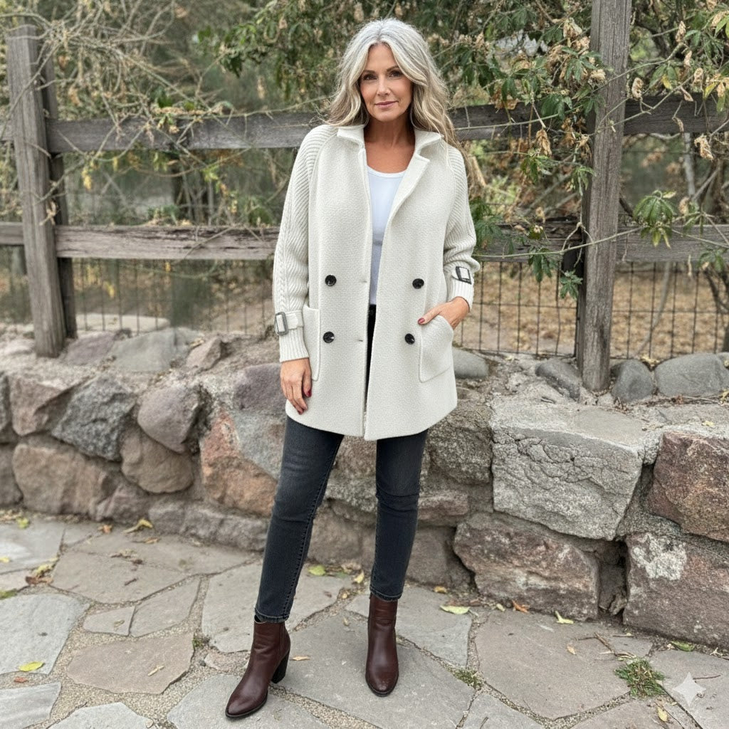 Quinn | Elegant Mid-Length Double-Breasted Coat