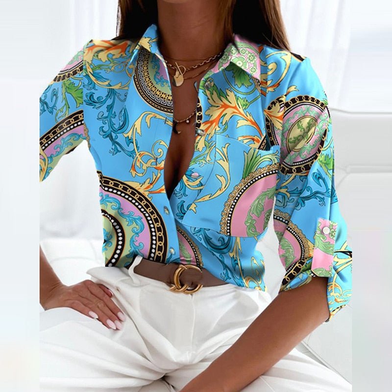 Marina | Refined Collared Pattern Blouse